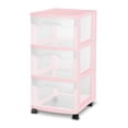 thumbnail image 1 of Sterilite Caisson à 3 Tiroirs, rose, 1 of 6