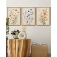 thumbnail image 2 of Drsoum Flower Wall Decor Colorful Botanical Pictures Art Bathroom Home Office 11x14in3pcs Natural Framed, 2 of 5