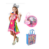JoJo Siwa Halloween Costume Dress, Reusable Treat Bag, Lip gloss Wristlet Dress size Medium 8/10