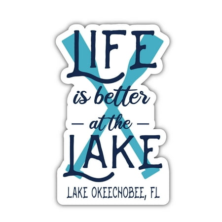 

Lake Okeechobee Florida Souvenir 4 Inch Fridge Magnet Paddle Design 4-Pack