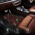 thumbnail image 6 of Pofeuu Fishbone Rose Print Car Foot Mat Set of 4 Pieces - All-Weather Full Set Floor Mats for Cars Trucks SUVs, 6 of 7