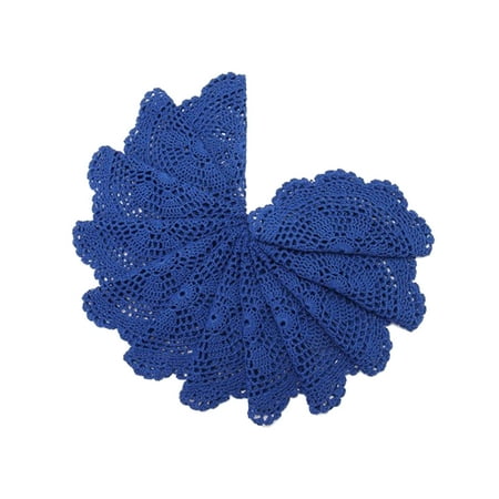 

Zhaox Must-Have Hand Knitted Hook Floral Hollowed Out Circular Decorative Pads Foreign Trade Plate Pads Insulated Table MATS 20cm