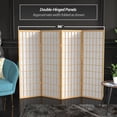 thumbnail image 5 of Red Lantern 4 ft. Short Window Pane Shoji Screen - Natural - 4 Panels, 5 of 7