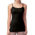 thumbnail image 2 of URBAN DAIZY Women's 4 Pack Camisole Tank Top Basic Cami Solid Adjustable Spaghetti Strap Sleeveless Stretch Undershirt Blk/Wht/DkRus/BuYel S, 2 of 5