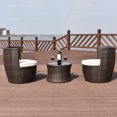 thumbnail image 4 of Costway 3pcs Outdoor Rattan Stackable Furniture Set Chair Coffee Table Cushioned, 4 of 9