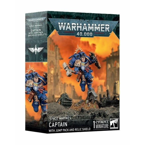 Warhammer 40,000: Space Marines Captain with Jump Back and Relic Shield