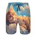 thumbnail image 3 of Honeii's Cloud Sleeping Cat Print Men's Casual Shorts with Drawstring，Swim Trunks Quick Dry Beach Shorts, 3 of 5