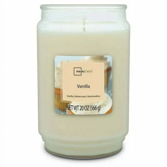 Vanilla Scented Single-Wick Large Glass Jar Candle, 20Oz