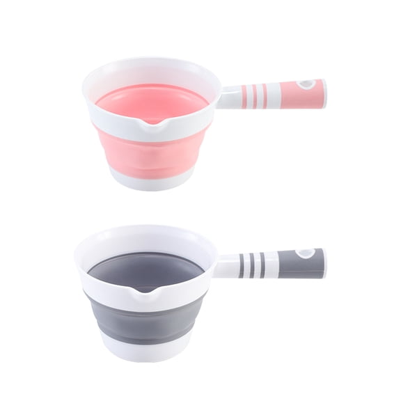 2 Pcs Portable Silicone Folding Water Scoop in Vibrant Colors for Kitchen Use