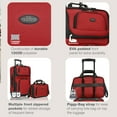 thumbnail image 4 of U.S. Traveler Rio Rugged Fabric Expandable Rolling Carry-on Luggage Set w/ Tote, Red, 2-Piece (21/10), 4 of 9
