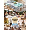 thumbnail image 5 of Navy Blue Teal Grey Coral Coastal Table Cloth, Summer Beach Nautical Ocean Waterproof Tablecloth for Square Tables, Reusable Washable Fabric Table Cover for Restaurant Kitchen Dining Tables 54"x54", 5 of 6