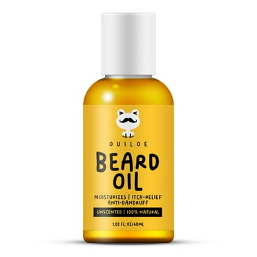Beard Oil for Men's Beard Care - Made for Coily/Curly Beard, Unscented Beard Moisturizer, Dandruff & Itch Relief, 100% Natural, Fragrance-Free 2 oz