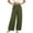 *Army Green, variant on Women's Elastic Waist Cotton Linen Pants , Summer Wide Leg Palazzo Pants For Women , Ladies' Lightweight Beach Trousers with Pockets, Black , S-3XL