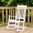 thumbnail image 2 of Tcbosik Wood Rocking Chair for Outdoor, High Back Rocker for Porch, Lawn, Garden, Backyard, White, 2 of 8