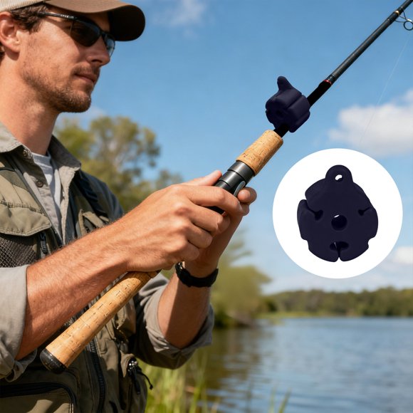Silicone Fishing Rod Holder Straps 6-Pack Portable Clips for Fishing Poles Multifunctional Pole Puller Accessories with Sturdy Build and Adjustable Fit 6PCS