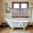 thumbnail image 4 of Spring Flowers Tier Curtains 36 Inch Length, Farmhouse Black Plaid Wood Grain Cafe Short Curtains for Bathroom Over Sink, Small Kitchen Curtain Light Filtering Tiered Drapes 2 Panels 27.5"Wx36"L, 4 of 8