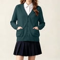 thumbnail image 4 of Girls Open‑Front V‑Neck Knit Cardigan, Kids Long Sleeve Solid Knit Sweater with Side Pockets for Back‑to‑School Uniform Daily Casual Fall Outfits | CSEONE, 4 of 9