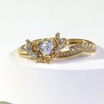thumbnail image 6 of Matching Rings Yellow Gold Plated Couple Rings Wings 1CT Heart Red CZ Wedding Ring Sets, 6 of 7