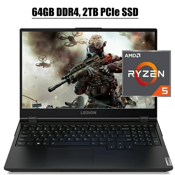 Lenovo Legion 5 2020 Premium Gaming Laptop I 15.6 inch FHD IPS 120Hz I AMD 6-Core Ryzen 5 4600H I 64GB DDR4 2TB PCIe SSD I NVIDIA GTX 1650 Backlit KB USB-C Win 10