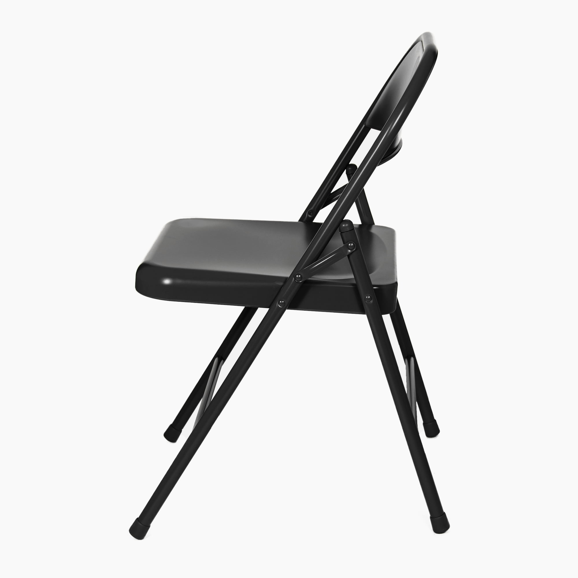 Hampden Furnishings Bernadine Collection Basics All Metal Folding Chair, Black, Pack of 4