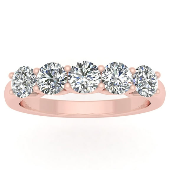 1/2 Carat TW Diamond Five Stone Anniversary Band in 10k Rose Gold