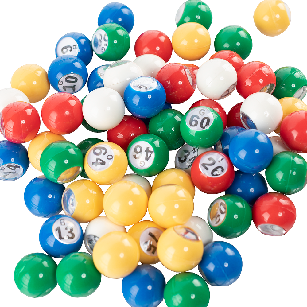 7/8-Inch Plastic Multi-Color Bingo Balls Set with Easy Read Window 75# 