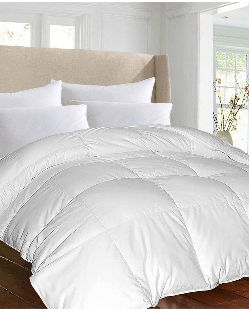 All Season Extra Warmth White Down Comforter 100 Cotton 600 Fill power