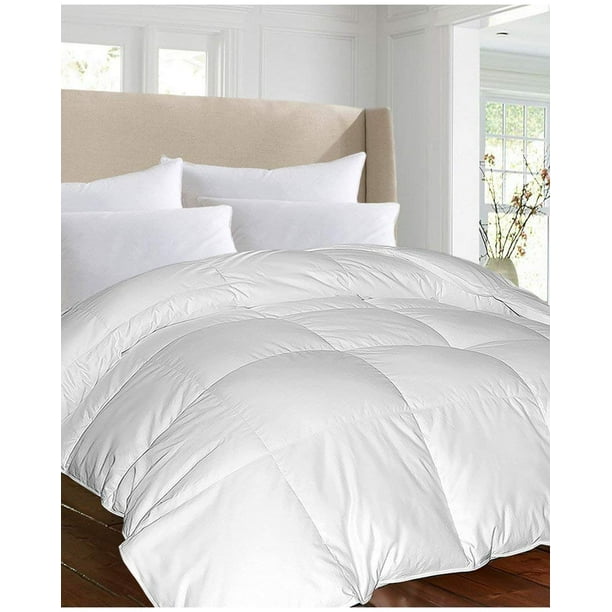 All Season Extra Warmth White Down Comforter 100 Cotton 600 Fill power