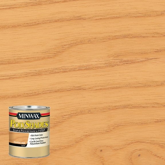 Minwax PolyShades, Satin, Classic Oak, 1/2 Pint