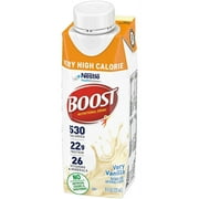 Boost Very High Calorie Nutritional Drink, Very Vanilla, 8 FL OZ (Pack of 3)