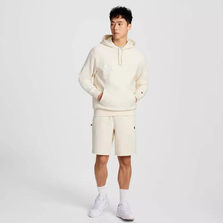 Champion Adult Sizing Iconic Embroidered Hoodie - Light Off-White