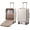 White-Khaki, variant on Carry On Luggage 22x14x9 Airline Approved, Expandable Hard Shell Suitcase with Spinner Wheels, USB Charging Port & Front Pocket, PC Hardside Rolling Luggage with TSA Lock for Travel