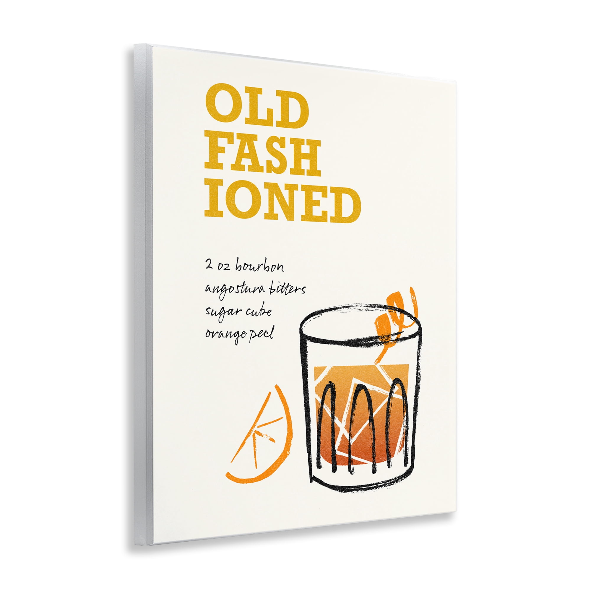 Stupell Industries Old Fashioned Recipe Food & Beverage Painting Unframed Art Print Wall Art, 11 x 14
