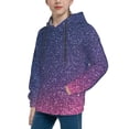 thumbnail image 2 of Sikiie Violet Glitter Youth Hoodie Sweatshirt Pullover Hooded Classic Casual Essentials Hoodiefor Boys Girls Kids -Medium, 2 of 6