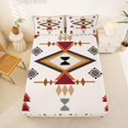 thumbnail image 5 of jejeloiu Minimalist Tribal Bed Sheets,Aztec Pattern Full Size Sheets For Boys,Neutral White,4 Pieces,1 Flat Sheet, 1 Fitted Sheet and 2 Pillowcases, 5 of 6