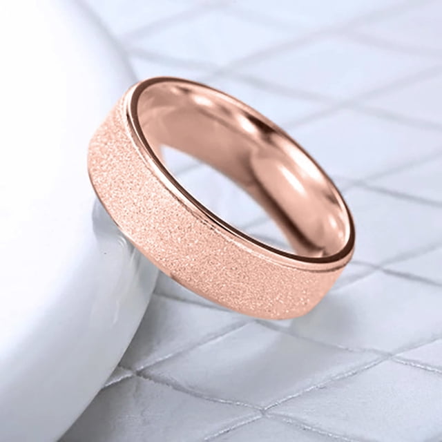 Fiudx Anillo de Acero Inoxidable, Elegante Acabado En Oro Rosa, Talla Cómoda (6-13), Resistente Al Deslustre E Hipoalergénico, Perfecto para Bodas o Cumpleaños, Un Accesorio de Moda Atemporal.