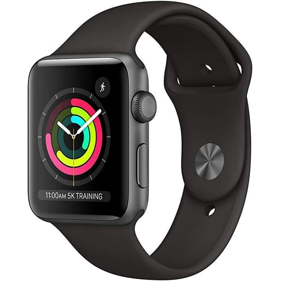 Refurbished Apple Watch Series 3 42MM Space Gray Aluminum Case GPS + Cellular Black Sport Band (Refurbished)