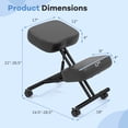 thumbnail image 3 of Costway 2 PCS Height Adjustable Kneeling Chair with Angled Seat to Relieve Pain Wheels, 3 of 10
