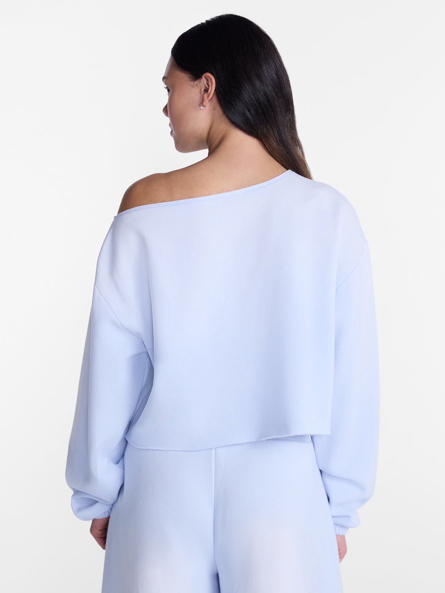 No Boundaries Mineral Wash Off the Shoulder Sweatshirt, Women's XXS-XXL