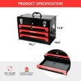 thumbnail image 5 of ARTMAN 20" Portable 3 Drawer Steel Tool Box with Protective Liner and Metal Latch Closure and Lock, Lock Tool Storage Organizer with Wheel and Drawer for Garage Workshop Repair Shop (No Tools), 5 of 9