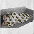 thumbnail image 6 of Cartoon Soft Flannel Fleece Throw Blanket, Funny Monkeys with Bananas Various Expressions Animal Comedy Design, Cozy Plush for Indoor and Outdoor Use, 50" x 60", Brown Pale Brown Yellow, by Ambesonne, 6 of 6