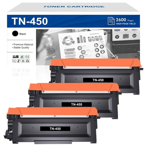VIPink TN450 Toner Cartridges Compatible for Brother TN-450 TN420 TN-420 HL-2270DW HL-2280DW DCP-7065DN MFC-7360N MFC-7860DW HL-2240D DCP-7060D MFC7460DN MFC7240 High Yield (3-Pack, Black)