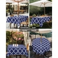 thumbnail image 5 of Outdoor Tablecloth with Umbrella Hole and Zipper Navy Blue Morocco Pattern Square Tablecloths 54x54 Inch Waterproof Table Cloths Geometric Patio Table Cover for Outdoor Tables Picnic BBQS Party, 5 of 7