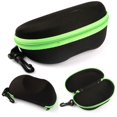 thumbnail image 3 of Estuche para gafas Gancho antideslizante con cremallera de color, Estuche para gafas de sol de tela Oxford negro, Estuche para gafas de playa, Negro/verde, 3 of 5