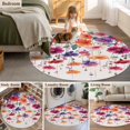 thumbnail image 5 of Round Rugs 5Ft, Spring Flowers Round Area Rug Washable Indoor Throw Carpet, Modern Watercolor Paining Leaf Floral Soft Non Slip Circle Rug for Cabinet Bathroom Home Decor Aesthetic, 5 of 8