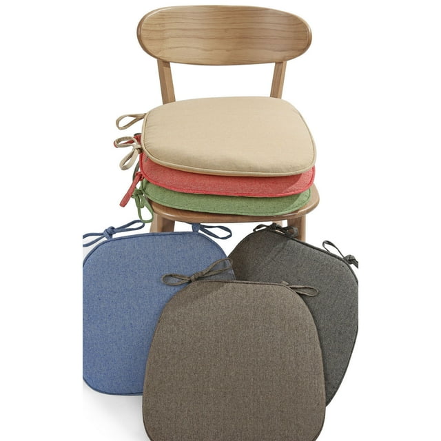 COM1950s Dining Chair Cushions for Standard Chairs, 2-Piece Breathable Linen Sponge Pads with Non Slip Gel Grip, Removable Covers for Home Summer Comfort, Versatile Office and Patio Seat Cushion