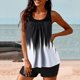 thumbnail image 4 of Modesto Trajes de Baño para las Mujeres Multicolor Gradiente Impresión de Espalda Recorte, Pantalones Cortos de Cintura Alta Y Sling Top para la Playa, la Piscina Y las Vacaciones, 4 of 6