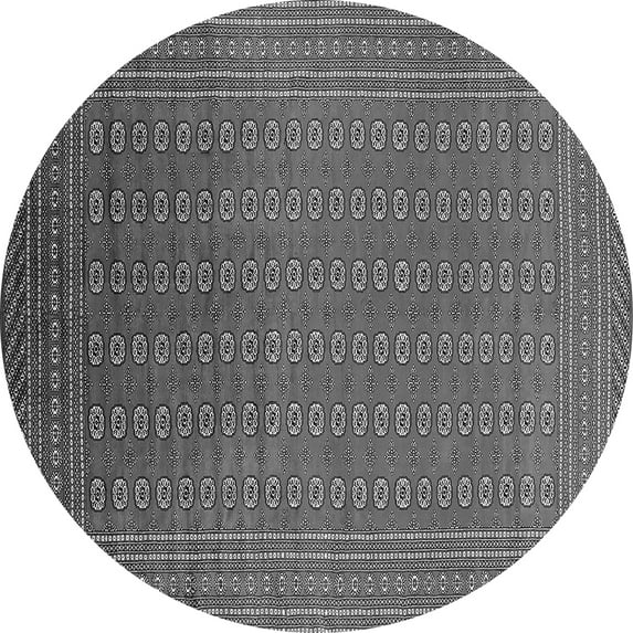 Ahgly Company Indoor Round Oriental Gray Industrial Area Rugs, 7' Round