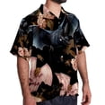 thumbnail image 2 of Bats Men's Short Sleeve Casual Printed Button Down Beach Shirt - Summer Hawaiian Top, 2 of 6