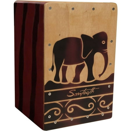 Sawtooth Harmony Series Hand-Stained Elephant Design Travel Size Cajon